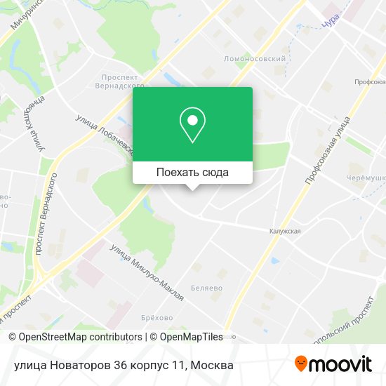 Карта улица Новаторов 36 корпус 11