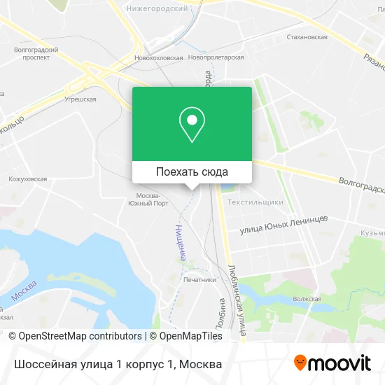 Карта Шоссейная улица 1 корпус 1
