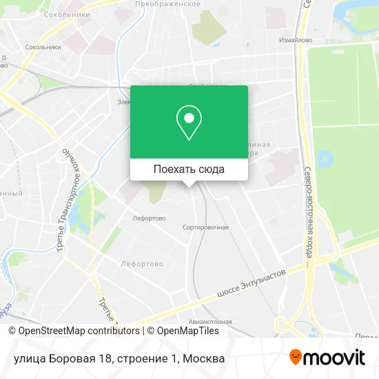 Карта улица Боровая 18, строение 1
