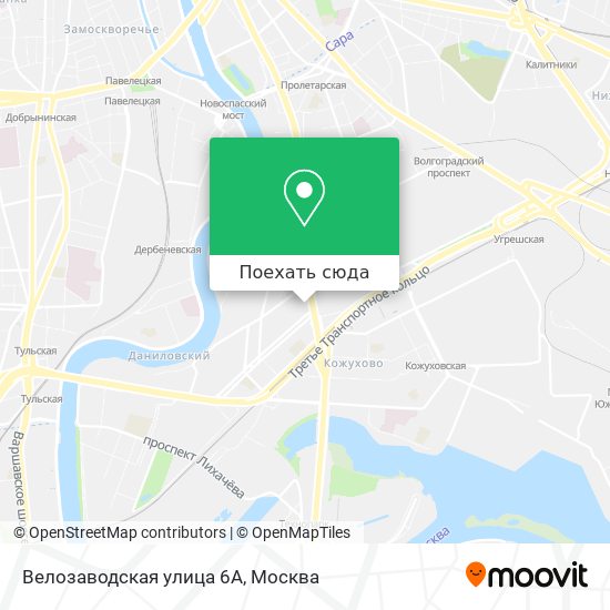 Карта Велозаводская улица 6А
