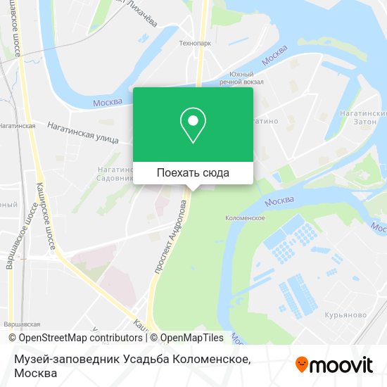 Карта Музей-заповедник Усадьба Коломенское