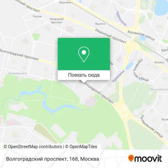 Карта Волгоградский проспект, 168