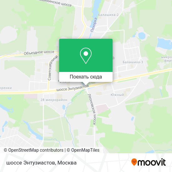 Карта шоссе Энтузиастов