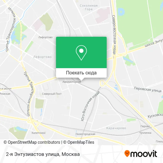 Карта 2-я Энтузиастов улица