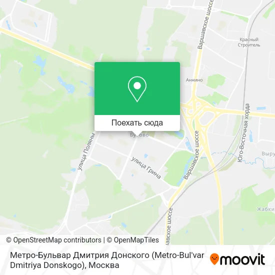 Карта Метро-Бульвар Дмитрия Донского (Metro-Bul'var Dmitriya Donskogo)