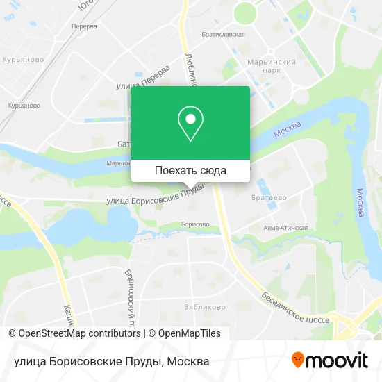 Карта улица Борисовские Пруды