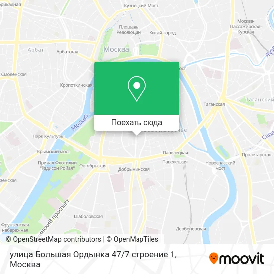 Карта улица Большая Ордынка 47 / 7 строение 1
