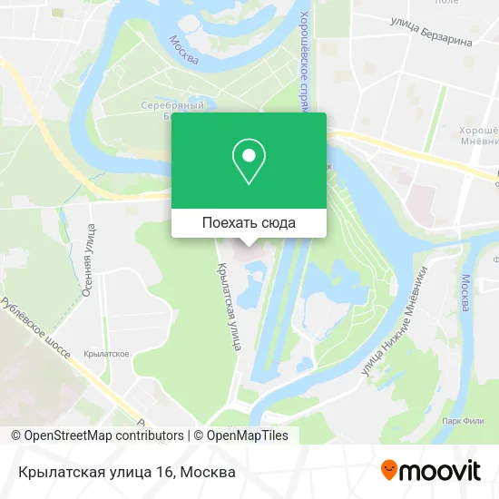 Карта Крылатская улица 16