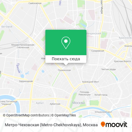 Карта Метро-Чеховская (Metro-Chekhovskaya)