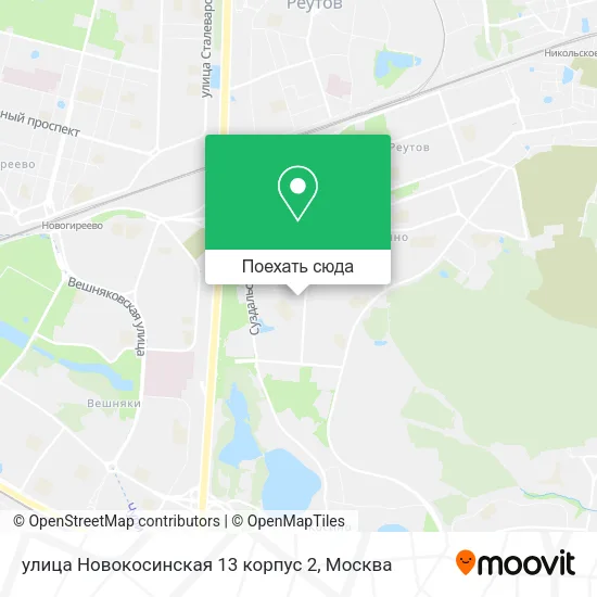 Карта улица Новокосинская 13 корпус 2