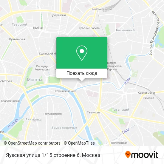 Карта Яузская улица 1/15 строение 6
