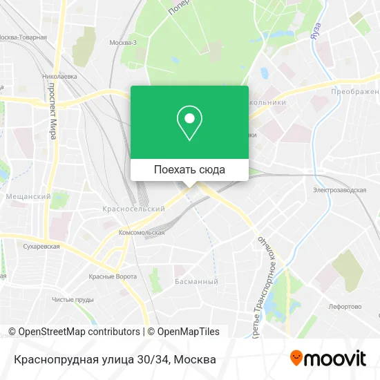 Карта Краснопрудная улица 30/34