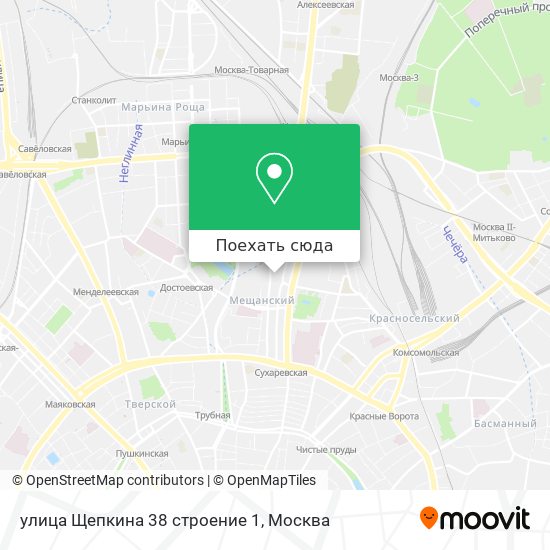 Карта улица Щепкина 38 строение 1