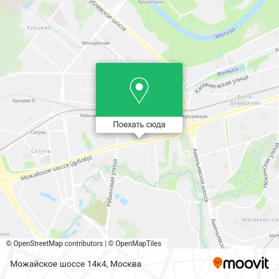 Карта Можайское шоссе 14к4