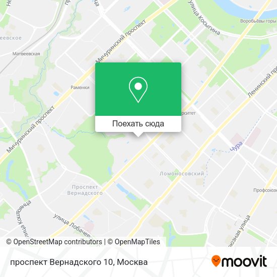 Карта проспект Вернадского 10