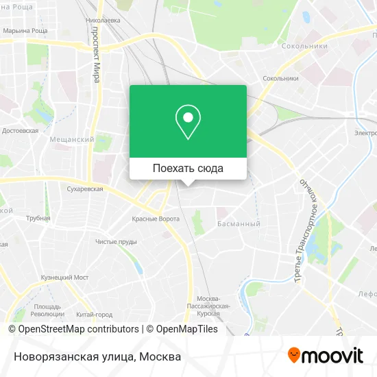 Карта Новорязанская улица