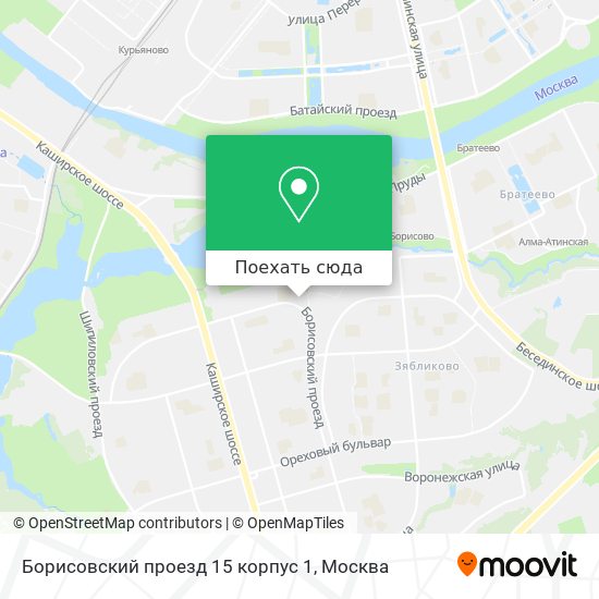 Карта Борисовский проезд 15 корпус 1