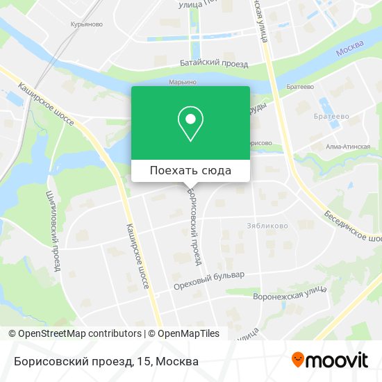 Карта Борисовский проезд, 15