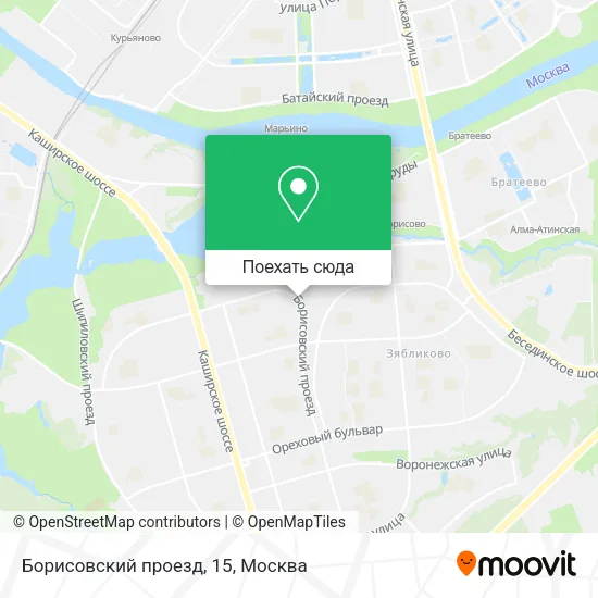 Карта Борисовский проезд, 15