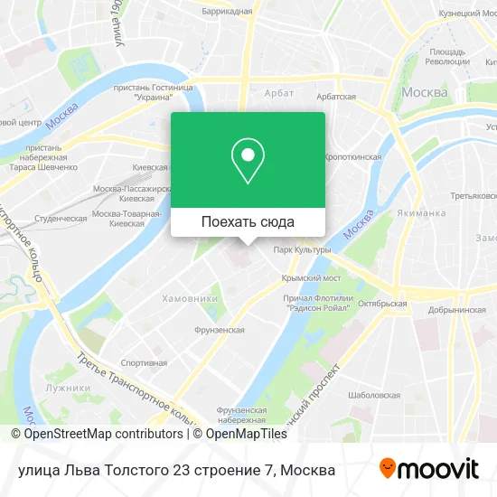 Карта улица Льва Толстого 23 строение 7