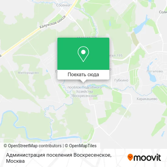 Карта Администрация поселения Воскресенское