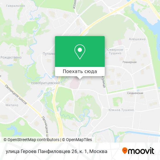 Карта улица Героев Панфиловцев 26, к. 1