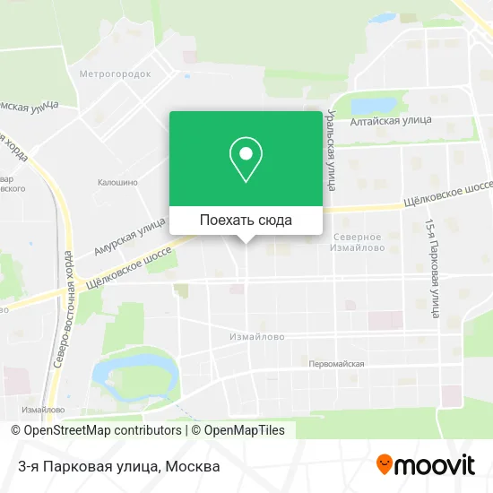 Карта 3-я Парковая улица