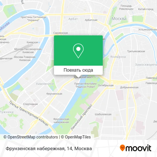 Карта Фрунзенская набережная, 14