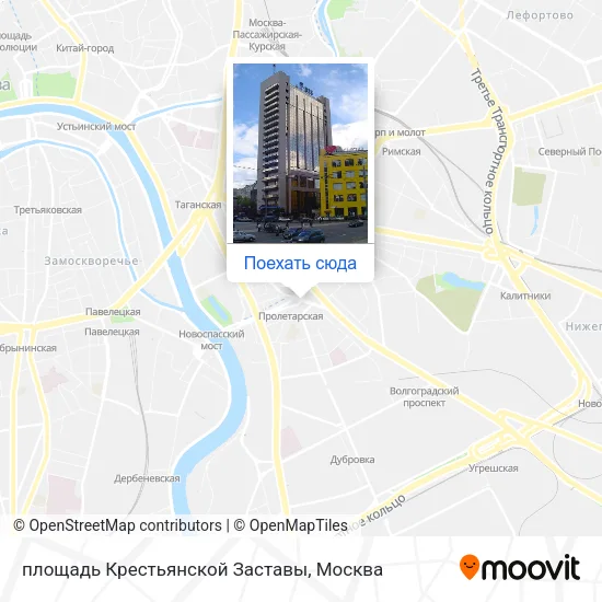 Карта площадь Крестьянской Заставы