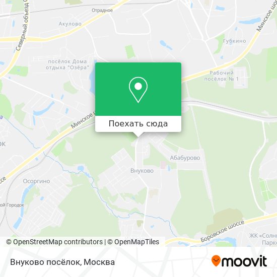 Карта Внуково посёлок