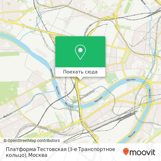 Карта Платформа Тестовская (3-е Транспортное кольцо)