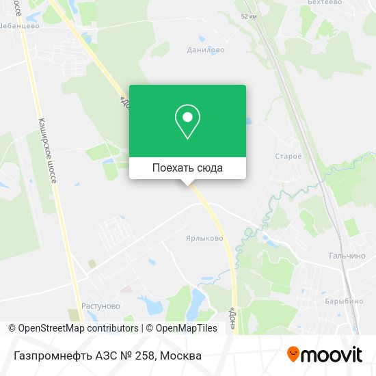 Карта Газпромнефть АЗС № 258