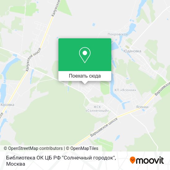 Карта Библиотека ОК ЦБ РФ "Солнечный городок"
