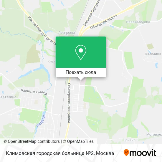 Карта Климовская городская больница №2