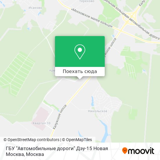 Карта ГБУ "Автомобильные дороги" Дэу-15 Новая Москва