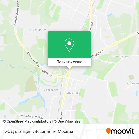 Карта Ж/Д станция «Весенняя»