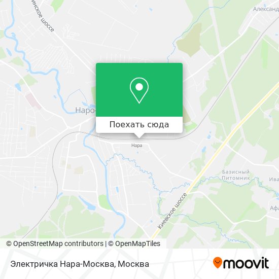 Карта Электричка Нара-Москва
