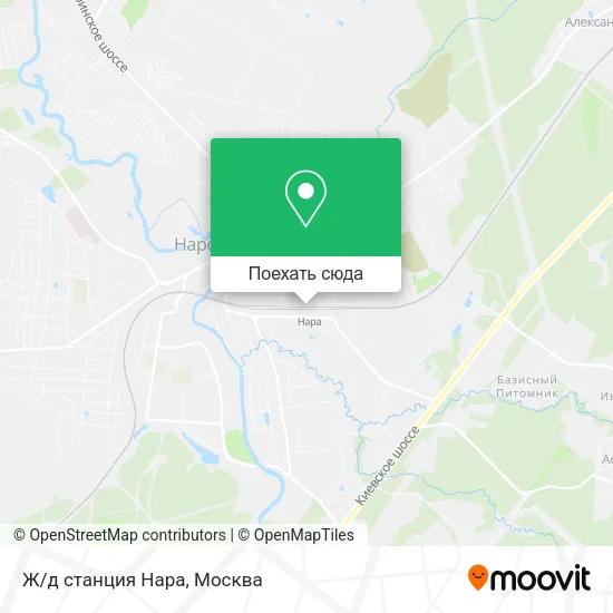 Карта Ж/д станция Нара