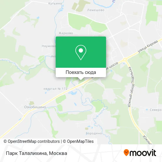 Карта Парк Талалихина