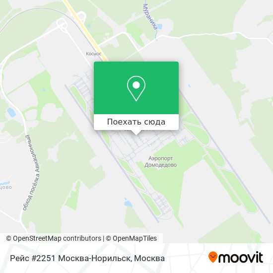 Карта Рейс #2251 Москва-Норильск