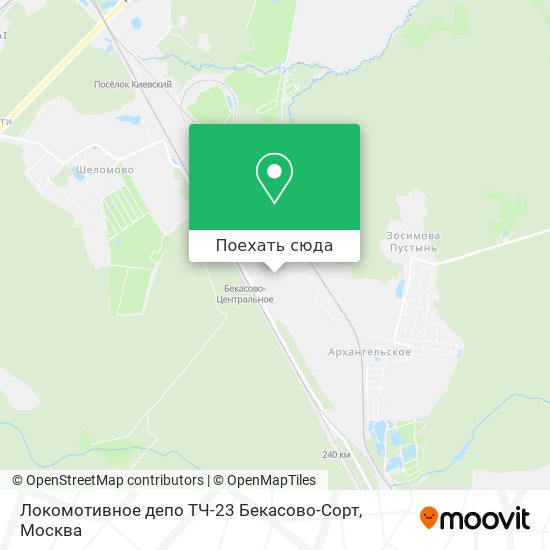 Карта Локомотивное депо ТЧ-23 Бекасово-Сорт