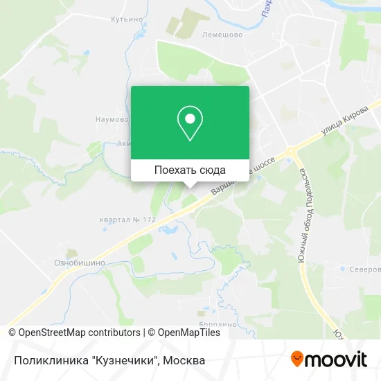 Карта Поликлиника "Кузнечики"