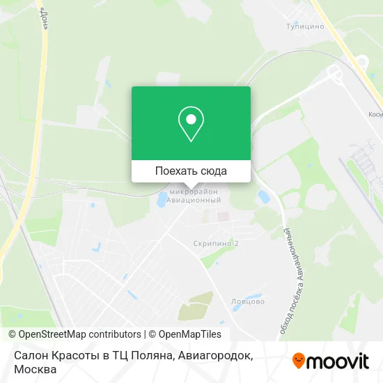 Карта Салон Красоты в ТЦ Поляна, Авиагородок