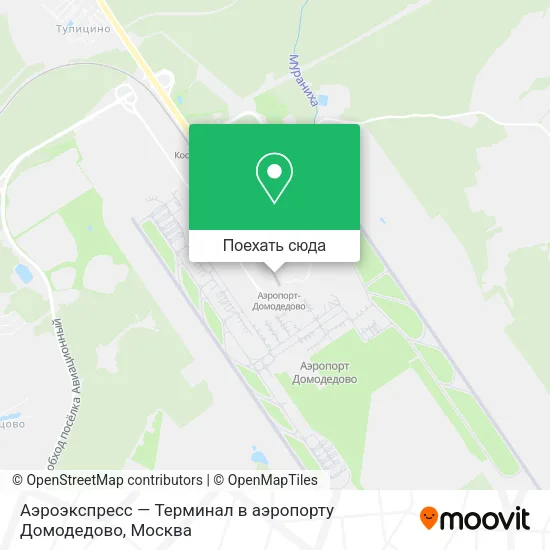 Карта Аэроэкспресс — Терминал в аэропорту Домодедово
