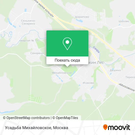 Карта Усадьба Михайловское