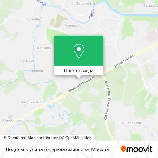 Карта Подольск улица генерала смирнова