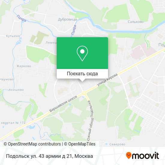 Карта Подольск ул. 43 армии д 21