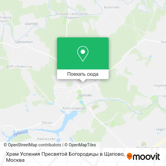 Карта Храм Успения Пресвятой Богородицы в Щапово