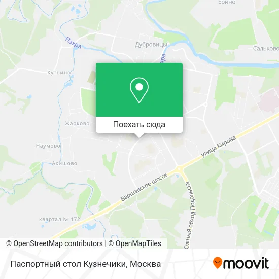 Карта Паспортный стол Кузнечики