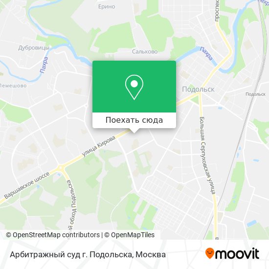 Карта Арбитражный суд г. Подольска